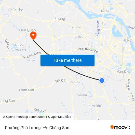 Phường Phú Lương to Chàng Sơn map