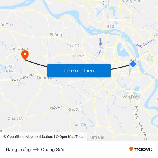Hàng Trống to Chàng Sơn map