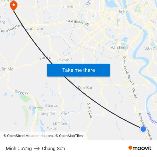 Minh Cường to Chàng Sơn map