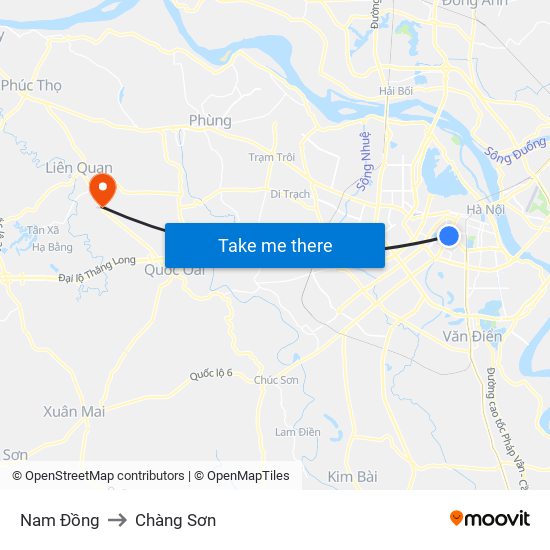 Nam Đồng to Chàng Sơn map