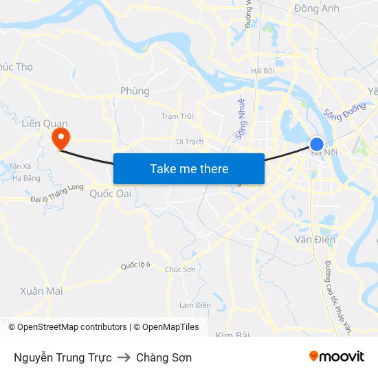 Nguyễn Trung Trực to Chàng Sơn map