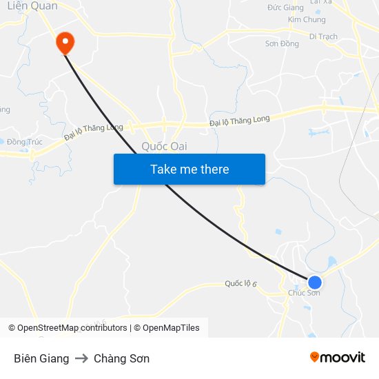 Biên Giang to Chàng Sơn map