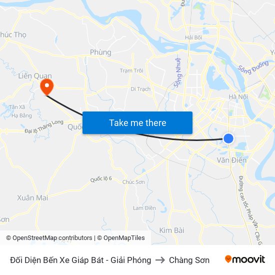 Đối Diện Bến Xe Giáp Bát - Giải Phóng to Chàng Sơn map