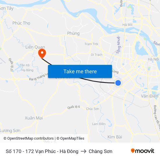 Số 170 - 172 Vạn Phúc - Hà Đông to Chàng Sơn map