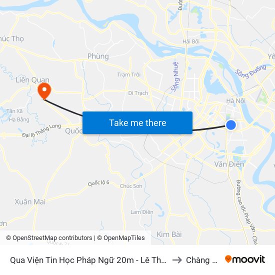 Qua Viện Tin Học Pháp Ngữ 20m - Lê Thanh Nghị to Chàng Sơn map