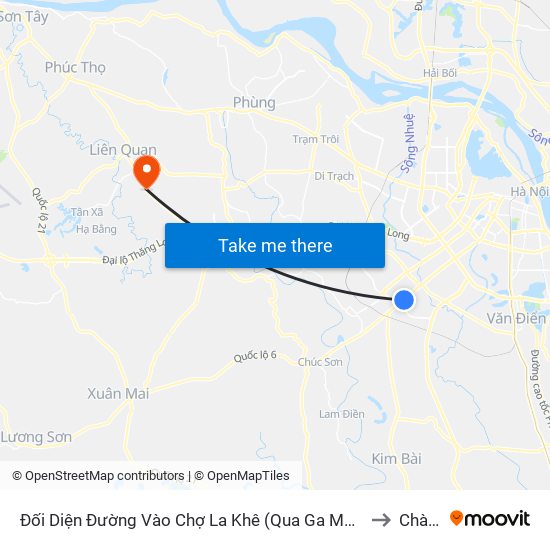 Đối Diện Đường Vào Chợ La Khê (Qua Ga Metro La Khê) - 405 Quang Trung (Hà Đông) to Chàng Sơn map