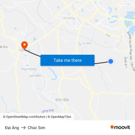 Đại Áng to Chúc Sơn map