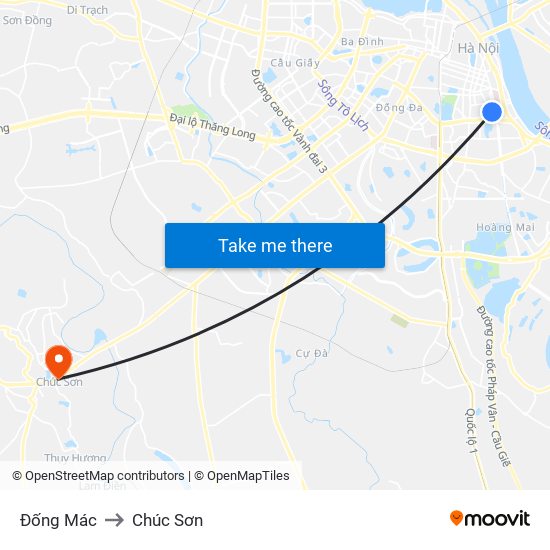 Đống Mác to Chúc Sơn map