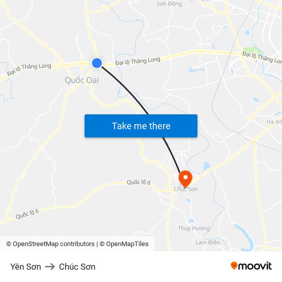 Yên Sơn to Chúc Sơn map