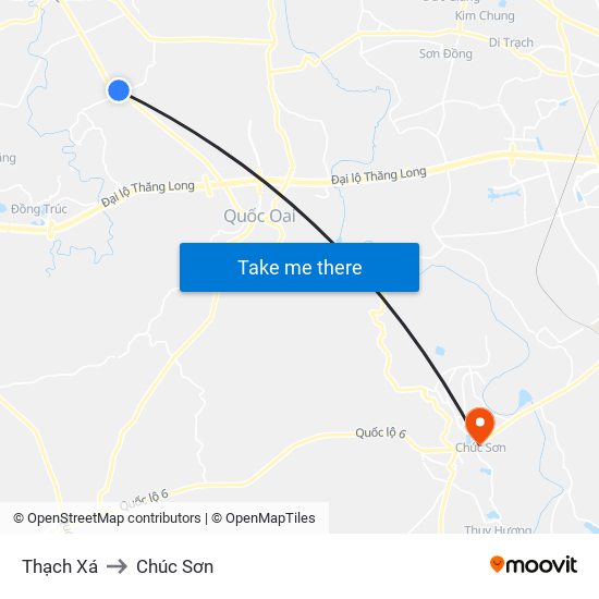 Thạch Xá to Chúc Sơn map