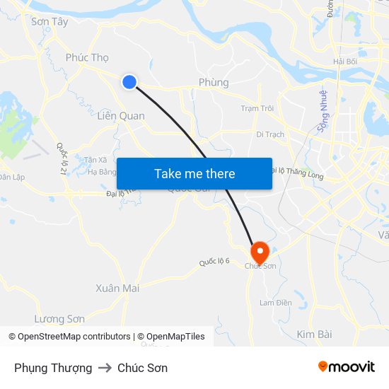 Phụng Thượng to Chúc Sơn map