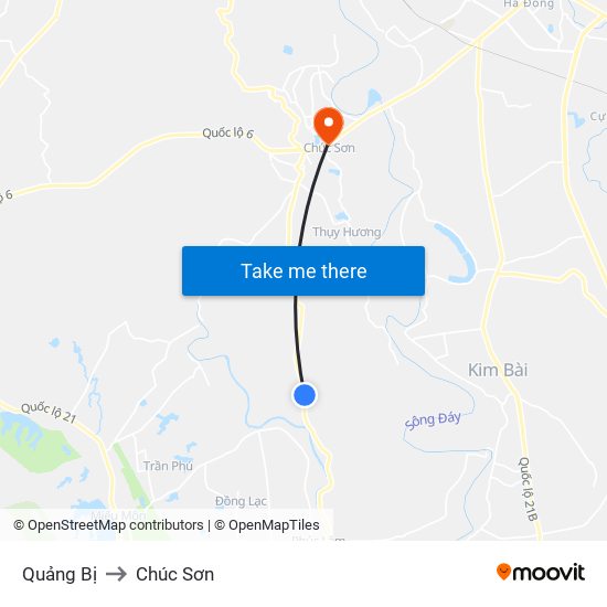 Quảng Bị to Chúc Sơn map