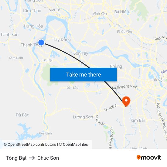 Tòng Bạt to Chúc Sơn map