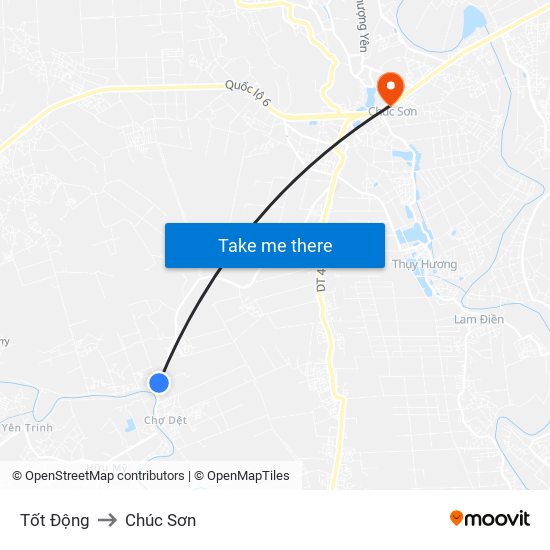 Tốt Động to Chúc Sơn map