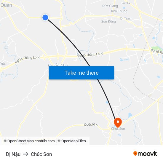 Dị Nậu to Chúc Sơn map