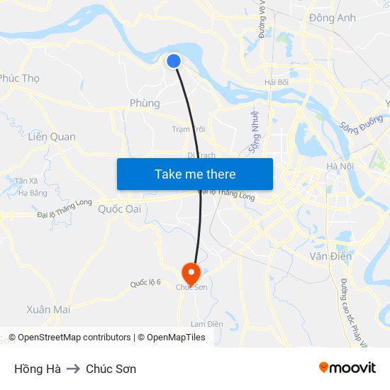 Hồng Hà to Chúc Sơn map