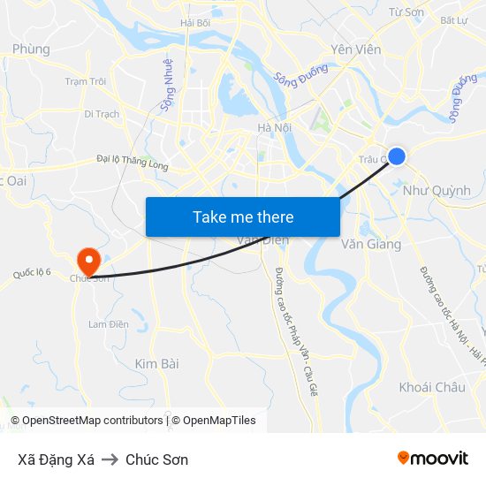 Xã Đặng Xá to Chúc Sơn map