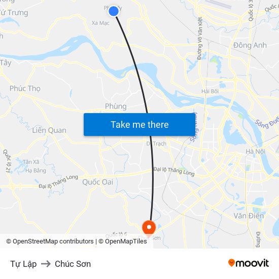 Tự Lập to Chúc Sơn map