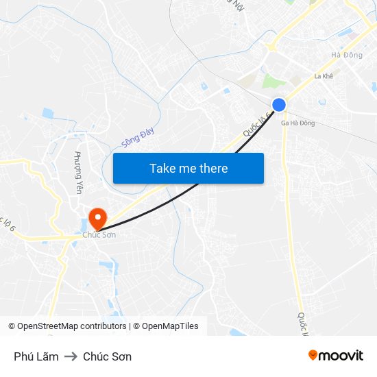 Phú Lãm to Chúc Sơn map