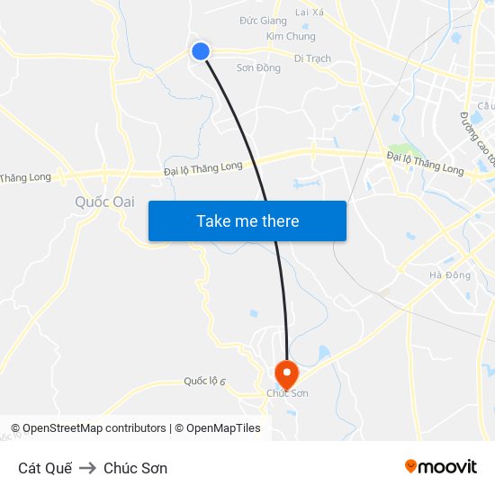 Cát Quế to Chúc Sơn map