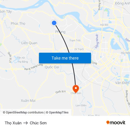 Thọ Xuân to Chúc Sơn map