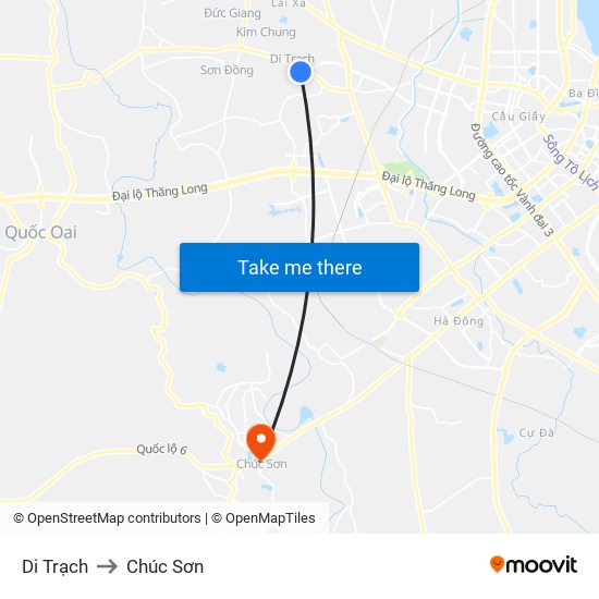 Di Trạch to Chúc Sơn map