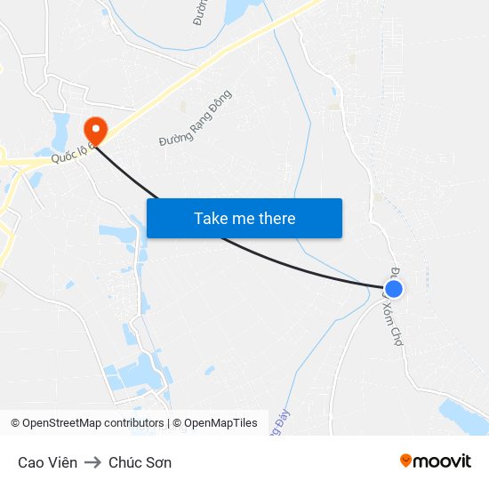 Cao Viên to Chúc Sơn map