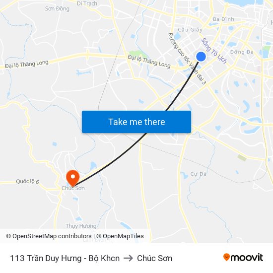 113 Trần Duy Hưng - Bộ Khcn to Chúc Sơn map