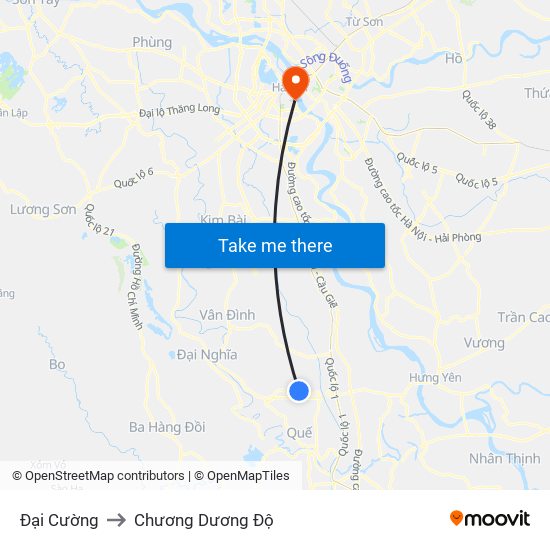 Đại Cường to Chương Dương Độ map