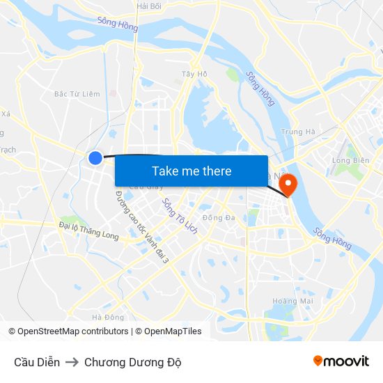 Cầu Diễn to Chương Dương Độ map