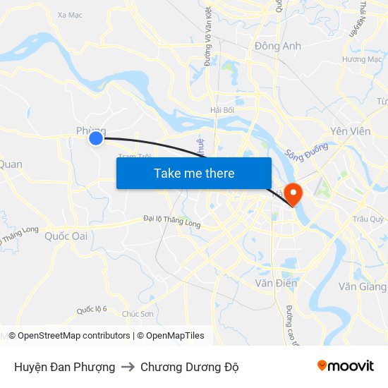 Huyện Đan Phượng to Chương Dương Độ map