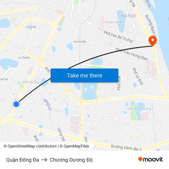 Quận Đống Đa to Chương Dương Độ map