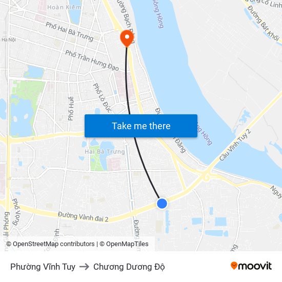 Phường Vĩnh Tuy to Chương Dương Độ map