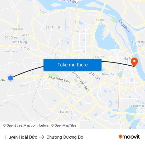 Huyện Hoài Đức to Chương Dương Độ map