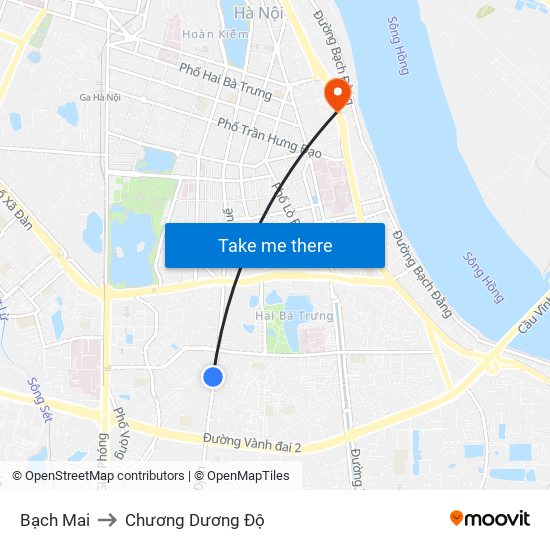 Bạch Mai to Chương Dương Độ map