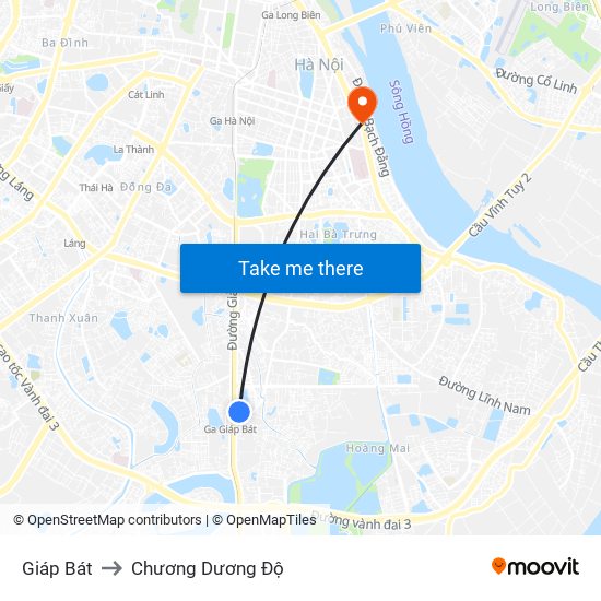 Giáp Bát to Chương Dương Độ map