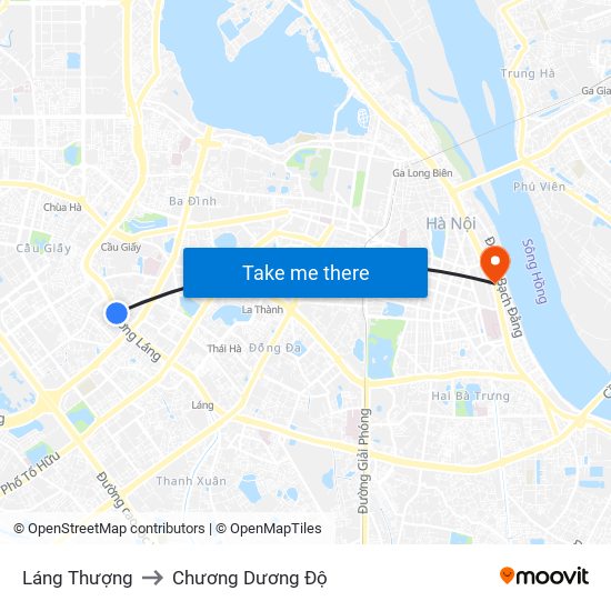 Láng Thượng to Chương Dương Độ map