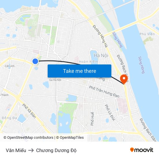 Văn Miếu to Chương Dương Độ map