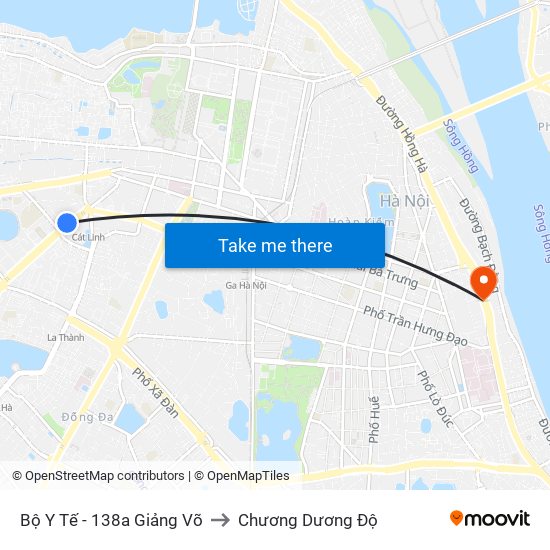 Bộ Y Tế - 138a Giảng Võ to Chương Dương Độ map