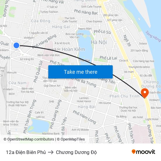 12a Điện Biên Phủ to Chương Dương Độ map