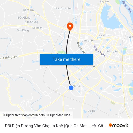 Đối Diện Đường Vào Chợ La Khê (Qua Ga Metro La Khê) - 405 Quang Trung (Hà Đông) to Cầu Diễn map