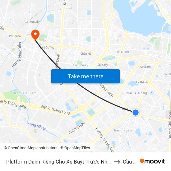 Platform Dành Riêng Cho Xe Buýt Trước Nhà 604 Trường Chinh to Cầu Diễn map