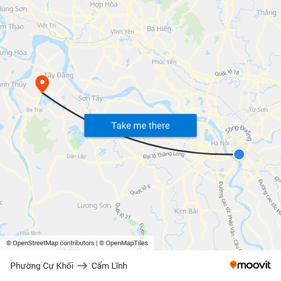 Phường Cự Khối to Cẩm Lĩnh map