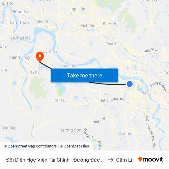 Đối Diện Học Viện Tài Chính - Đường Đức Thắng to Cẩm Lĩnh map