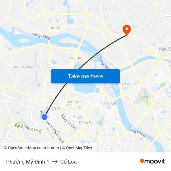 Phường Mỹ Đình 1 to Cổ Loa map