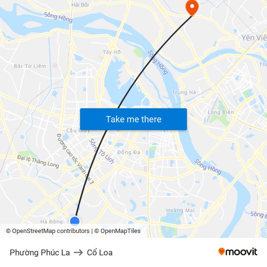 Phường Phúc La to Cổ Loa map