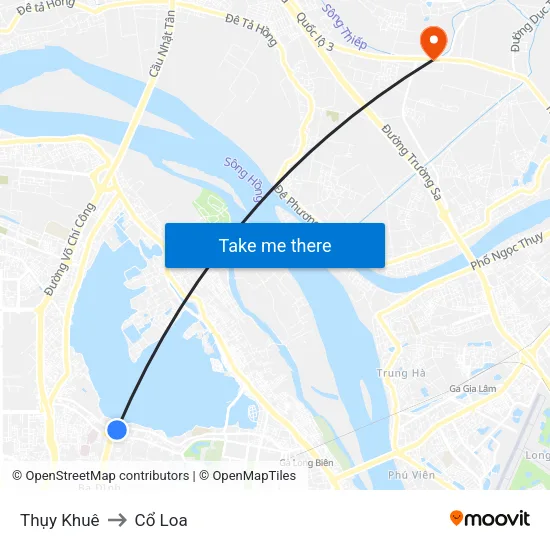 Thụy Khuê to Cổ Loa map