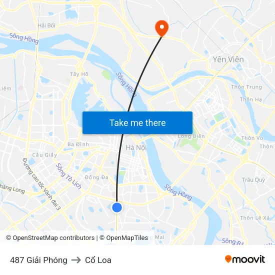 487 Giải Phóng to Cổ Loa map
