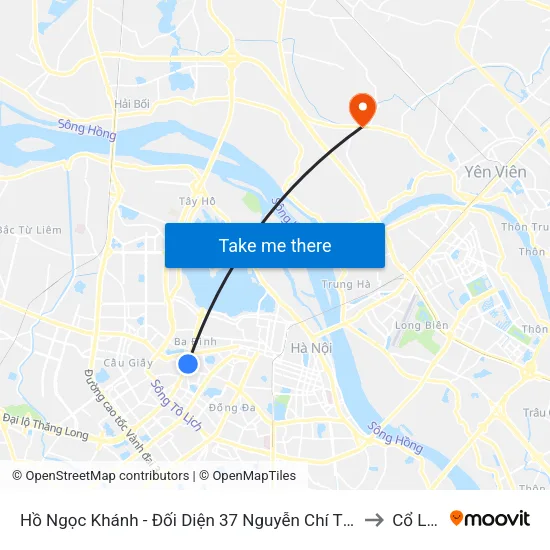 Hồ Ngọc Khánh - Đối Diện 37 Nguyễn Chí Thanh to Cổ Loa map