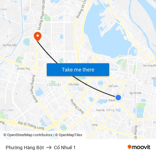 Phường Hàng Bột to Cổ Nhuế 1 map